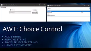 14 Java AWT Choice Control - Add Remove and Selected String