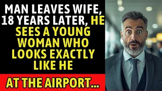 Man leaves wife, 18 years later, he sees a young woman who looks exactly like her at the airport...