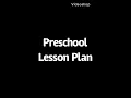 Sample Preschool lesson Plan