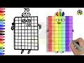 Drawing Coloring NUMBERBLOCKS 70 80 Drawing Coloring Tutorial For Kids Easy Art Ideas