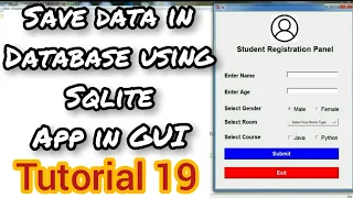 Save data in database using sqlite in python tkinter