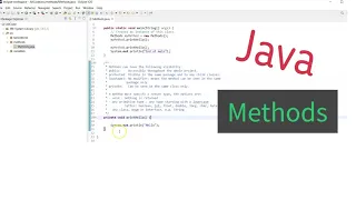 Java - Methods part 1 No parameters no return type