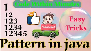 Number Pattern-1 Program Logic Easy Trick in Java HINDI ICSE Class 10 and 9 Pattern