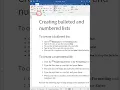 Bullets Shortcut in MS Word Adding Bullets Automatically