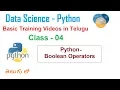 What are the Main Boolean Operators in Telugu Logical Operators in Python VLR Training Class-04