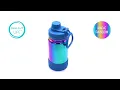 CHILLOUT LIFE Insulated Water Bottle with Straw Lid for Kids 20 Waterproof Stickers-Magic Rainbow