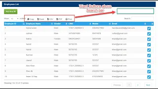 jQuery DataTable js - Easily Create HTML Table Pagination Export Table Data In PDF Excel CSV