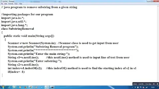java program - Removing a Substring from a given string