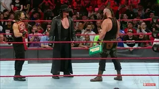 عندما تحدث الصدمة ويتدخل اندرتيكر في مباراة رومان رينز وبرون سترومان انتقاااام 