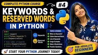 Keywords in Python Python Series for Beginners 2026