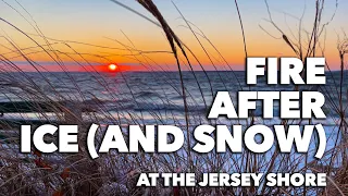 Fire After the Ice in New Jersey Insane Shore Sunset After a Snowstorm