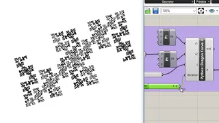 Dragon Curve 3 Fractal Curves by IFS Grasshopper Python Rhino