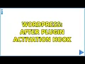 Wordpress After plugin activation hook