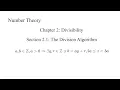 The Division Algorithm with positive divisor NT-Ch 2-S2 1 Divisibility - Part 3