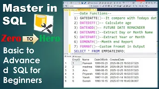 SQL Date Functions in SSMS GETDATE DATEADD DATEDIFF Explained with Examples