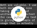 Python - doctest vs unittest