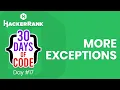 Hackerrank 30 Days of Code Cozumleri - Day 17 More Exceptions