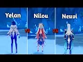 Who is BEST HP Scaling Solo Hydro DPS Yelan vs Nilou vs Neuvillete Genshin Impact