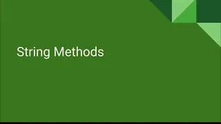 AP CS A Unit 2 Lesson 8 - String Methods