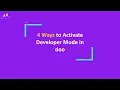 How to activate odoo developer mode