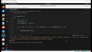 putchar function in C Programming