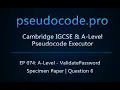 A-Level 9618 Exam Validate Password - Specimen Paper Question 6