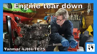 Tearing apart our Yanmar 4JH4-TE engines. Major Maintenance Series, Part 2 #catamaranrefit