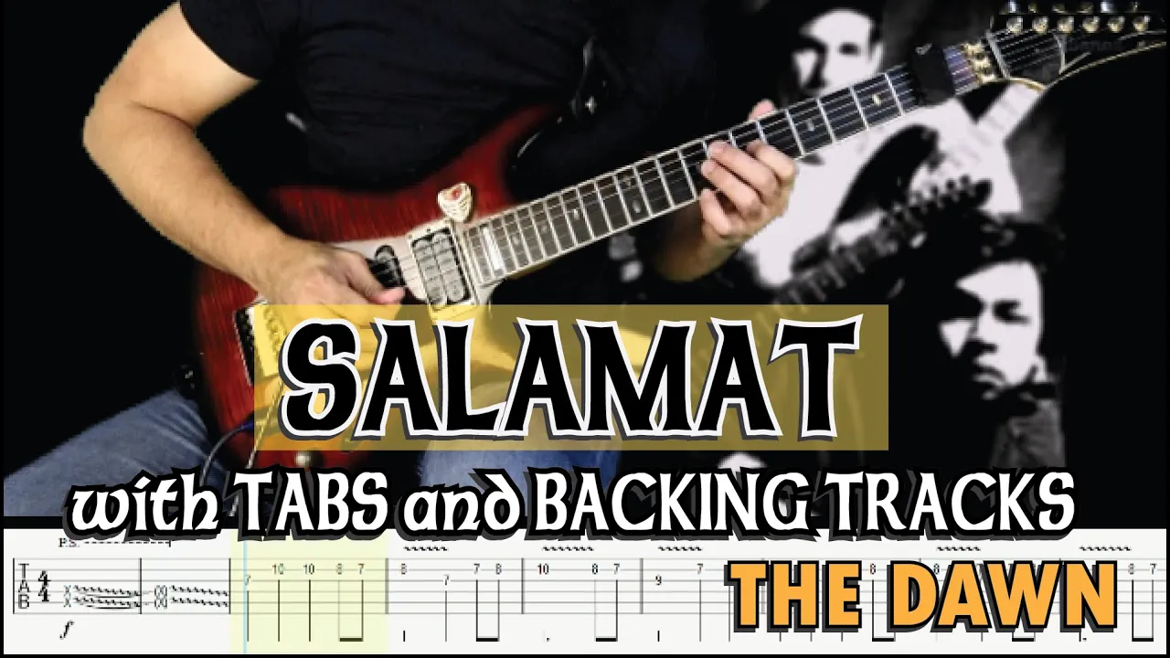 THE DAWN | SALAMAT INTRO and SOLO with GUITAR PRO 7 TABS and BACKING TRACKS by ALVIN DE LEON (2020)