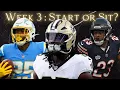 Week 3 Guide Who to Play and Bench