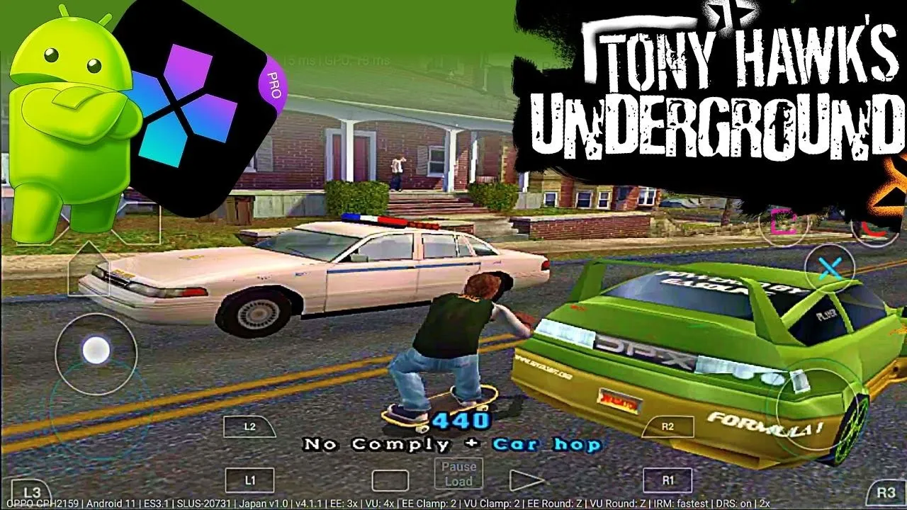 Tony Hawk's Underground - PS2 Emulator Android Gameplay - Damon Ps2 PRO - Tony Hawks APK Mobile 2022