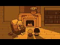 Undertale Home but with a cozy fireplace and thunder