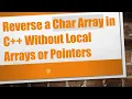 Reverse a Char Array in C Without Local Arrays or Pointers