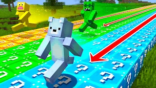 Minecraft, But Running Spawns LUCKY BLOCKS...