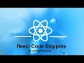 Efficient React Code Snippet Setup in Visual Studio Code