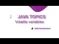 Volatile variable - Java topics