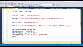 Microsoft SQL Server Development Part 2 Dynamic SQL - 1 in SQL Server