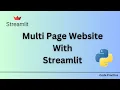 Create Multi Page Web App using Streamlit Python