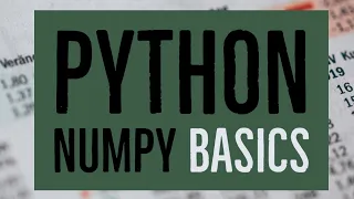 NumPy Numerical Python Basics Python package for fast data analysis Numpy arrays and functions