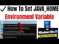 How to Set JAVA - HOME Environment Variable Windows 10 11 Java Setup Hindi