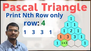 Pascal Triangle - print Nth Row only Leetcode Java Hindi Question 1
