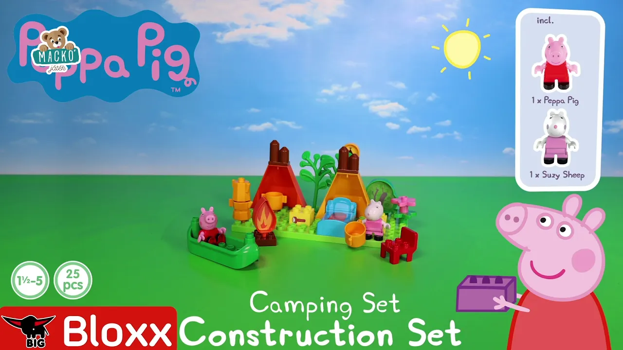 Építőjátékok BIG-Bloxx mint lego - Építőjáték Peppa Pig Camping szett PlayBIG Bloxx BIG - 5