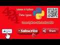Python Lesson 8 Data types Introduction