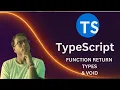 TypeScript for Beginners in Hindi 2025 Function Return Types Void Explained