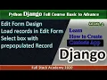 Python Django CRUD Edit Record in Django Edit data Form in Django Django Edit data Tutorial