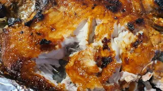 سمك مشوي بالفرن كأنما مسكوف طريه وحامضه وطيبه وبأبسط طريقه سمك عراقي مشوي 