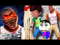 Download Lagu GTA5: FRANKLIN \u0026 KICKO \u0026 shinchan Play mega sky Jump Ramp Challenge