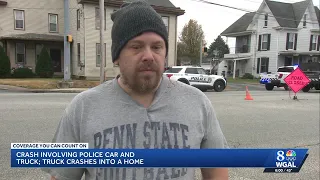 Lebanon County police chief involved in crash Pickup slams into home