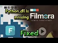 Fix Missing Python dll error during installation of filmora Wormix