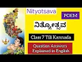 Download Lagu Class 7 Nityotsava poem Question Answers discussed in English Tili kannada