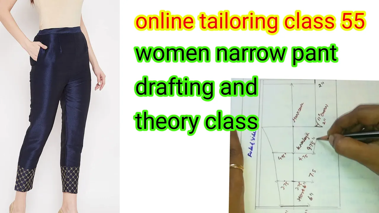 ladies pant drafting and theory class /narrow pant paper cutting in tamil/online tailoring class 55